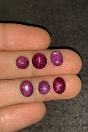 Natural Star Ruby Gemstone Cabochon Smooth Fancy Shape 7-9 MM 6 Pcs Star Ruby High Quality Gemstone Cabochon Wholesale gems SM24179
