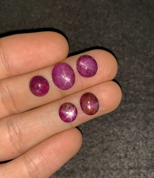 Natural Star Ruby Gemstone Cabochon Smooth Fancy Shape 8-11 MM 5 Pcs Star Ruby High Quality Gemstone Cabochon Wholesale gems SM24181 - Image 2