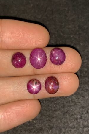 Natural Star Ruby Gemstone Cabochon Smooth Fancy Shape 8-11 MM 5 Pcs Star Ruby High Quality Gemstone Cabochon Wholesale gems SM24181