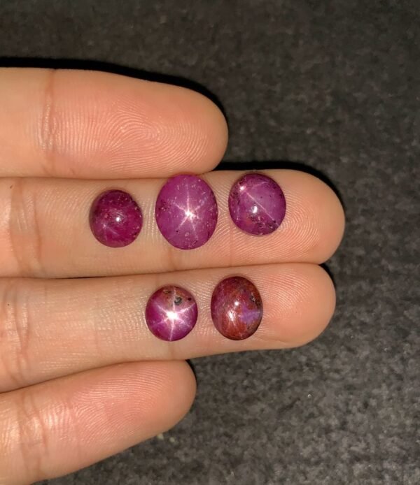 Natural Star Ruby Gemstone Cabochon Smooth Fancy Shape 8-11 MM 5 Pcs Star Ruby High Quality Gemstone Cabochon Wholesale gems SM24181