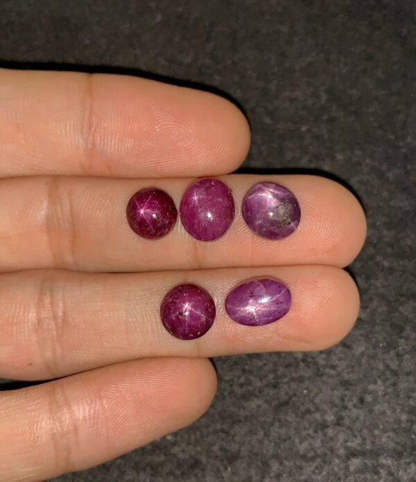 Natural Star Ruby Gemstone Cabochon Smooth Fancy Shape 8-10 MM 5 Pcs Star Ruby High Quality Gemstone Cabochon Wholesale gems SM24182