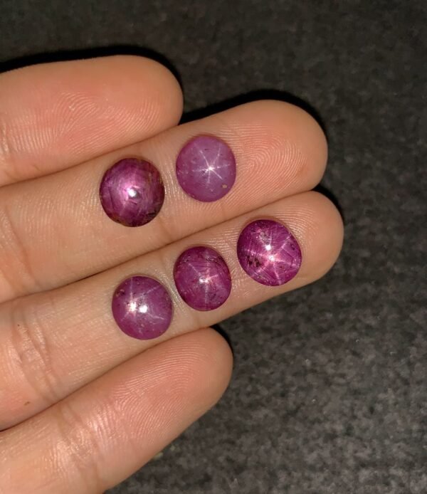 Natural Star Ruby Gemstone Cabochon Smooth Fancy Shape 9-10 MM 5 Pcs Star Ruby High Quality Gemstone Cabochon Wholesale gems SM24183 - Image 2