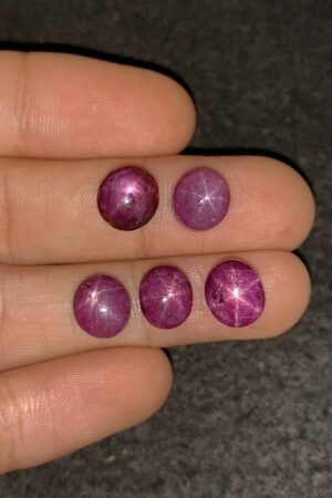 Natural Star Ruby Gemstone Cabochon Smooth Fancy Shape 9-10 MM 5 Pcs Star Ruby High Quality Gemstone Cabochon Wholesale gems SM24183