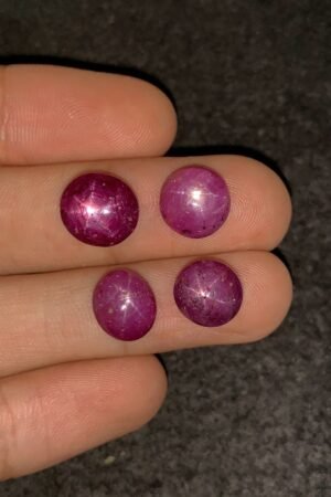 Natural Star Ruby Gemstone Cabochon Smooth Fancy Shape 9-11 MM 4 Pcs Star Ruby High Quality Gemstone Cabochon Wholesale gems SM24185