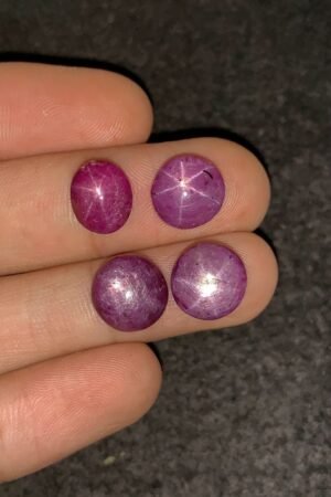 Natural Star Ruby Gemstone Cabochon Smooth Fancy Shape 10-11 MM 4 Pcs Star Ruby High Quality Gemstone Cabochon Wholesale gems SM24186