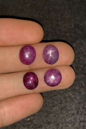 Natural Star Ruby Gemstone Cabochon Smooth Fancy Shape 10-11 MM 4 Pcs Star Ruby High Quality Gemstone Cabochon Wholesale gems SM24187