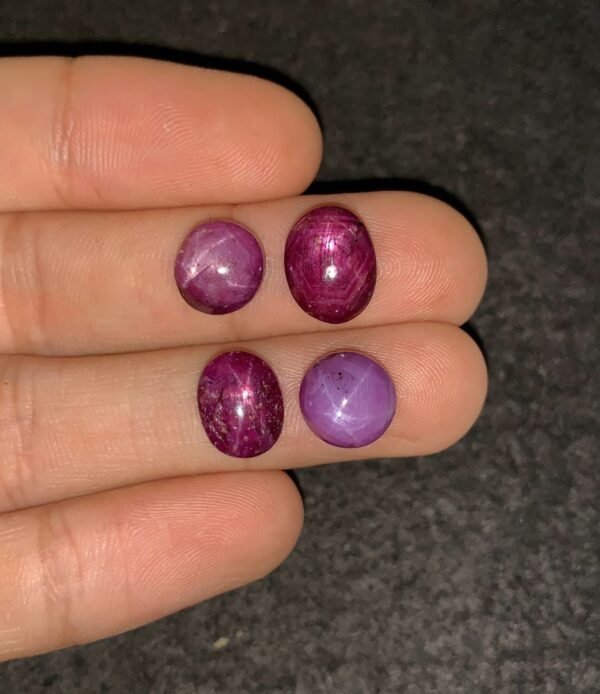 Natural Star Ruby Gemstone Cabochon Smooth Fancy Shape 10-12 MM 4 Pcs Star Ruby High Quality Gemstone Cabochon Wholesale gems SM24188
