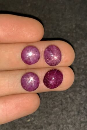 Natural Star Ruby Gemstone Cabochon Smooth Fancy Shape 10-11 MM 4 Pcs Star Ruby High Quality Gemstone Cabochon Wholesale gems SM24189