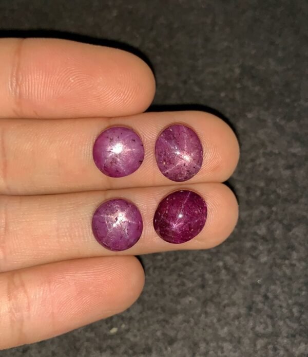 Natural Star Ruby Gemstone Cabochon Smooth Fancy Shape 10-11 MM 4 Pcs Star Ruby High Quality Gemstone Cabochon Wholesale gems SM24189
