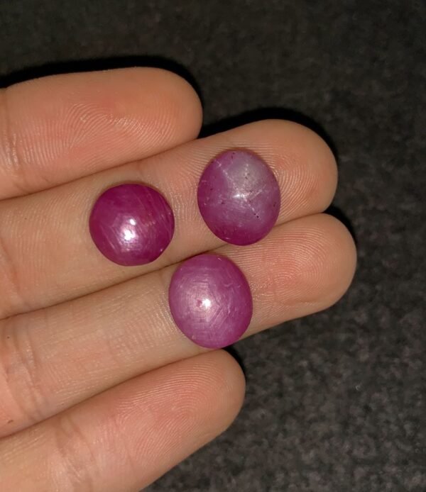Natural Star Ruby Gemstone Cabochon Smooth Fancy Shape 11-13 MM 3 Pcs Star Ruby High Quality Gemstone Cabochon Wholesale gems SM24191 - Image 2