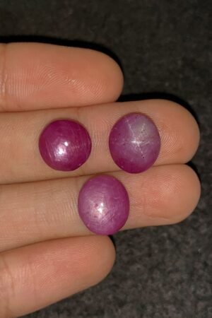 Natural Star Ruby Gemstone Cabochon Smooth Fancy Shape 11-13 MM 3 Pcs Star Ruby High Quality Gemstone Cabochon Wholesale gems SM24191
