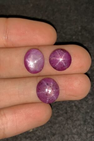 Natural Star Ruby Gemstone Cabochon Smooth Fancy Shape 11-12 MM 3 Pcs Star Ruby High Quality Gemstone Cabochon Wholesale gems SM24192