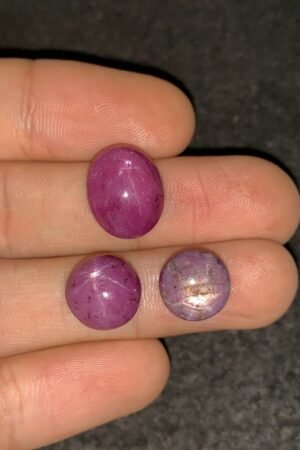Natural Star Ruby Gemstone Cabochon Smooth Fancy Shape 10-14 MM 3 Pcs Star Ruby High Quality Gemstone Cabochon Wholesale gems SM24194
