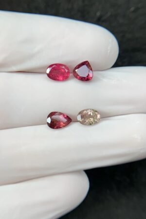Natural Tourmaline Gemstone Faceted Cut Mix Shape High Quality Loose Gemstones For Jewelry Making 6-7 MM Size 4 Pcs SM24199
