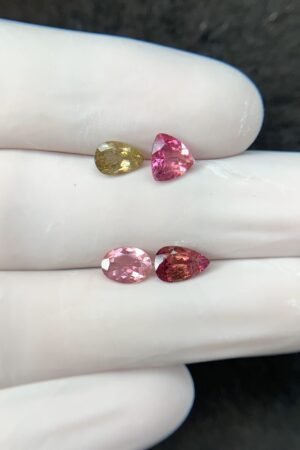 Natural Tourmaline Gemstone Faceted Cut Mix Shape High Quality Loose Gemstones For Jewelry Making 6-8 MM Size 4 Pcs SM24201