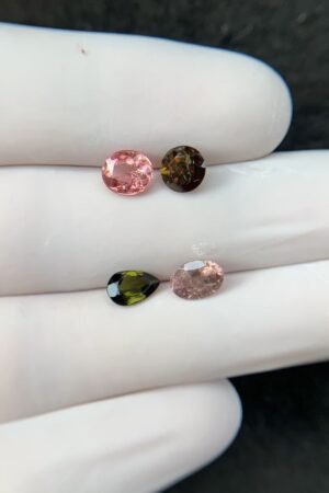 Natural Tourmaline Gemstone Faceted Cut Mix Shape High Quality Loose Gemstones For Jewelry Making 6-7 MM Size 4 Pcs SM24204
