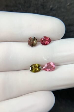 Natural Tourmaline Gemstone Faceted Cut Mix Shape High Quality Loose Gemstones For Jewelry Making 5-7 MM Size 4 Pcs SM24205