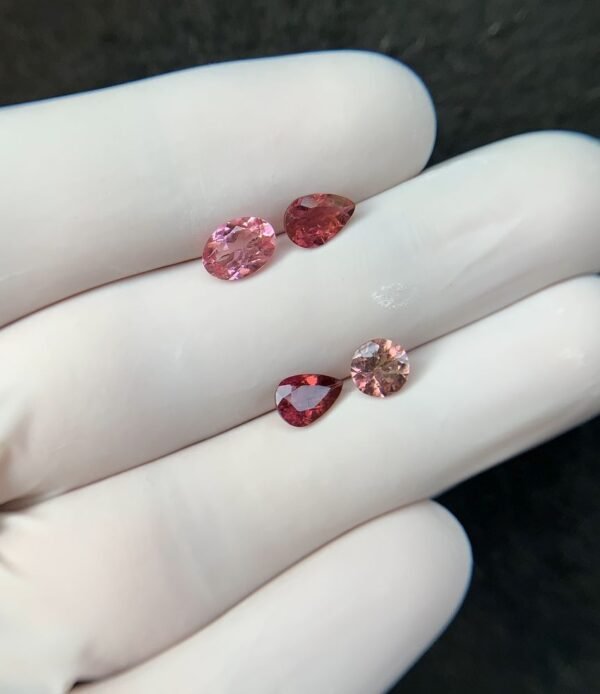 Natural Tourmaline Gemstone Faceted Cut Mix Shape High Quality Loose Gemstones For Jewelry Making 6-7 MM Size 4 Pcs SM24208 - Image 2