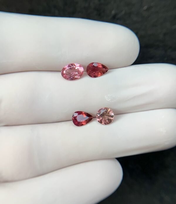 Natural Tourmaline Gemstone Faceted Cut Mix Shape High Quality Loose Gemstones For Jewelry Making 6-7 MM Size 4 Pcs SM24208