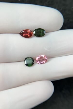 Natural Tourmaline Gemstone Faceted Cut Mix Shape High Quality Loose Gemstones For Jewelry Making 6-8 MM Size 4 Pcs SM24209