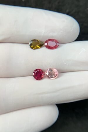 Natural Tourmaline Gemstone Faceted Cut Mix Shape High Quality Loose Gemstones For Jewelry Making 6-7 MM Size 4 Pcs SM24210