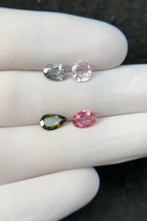 Natural Tourmaline Gemstone Faceted Cut Mix Shape High Quality Loose Gemstones For Jewelry Making 6-8 MM Size 4 Pcs SM24211
