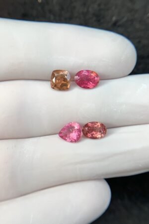 Natural Tourmaline Gemstone Faceted Cut Mix Shape High Quality Loose Gemstones For Jewelry Making 6-7 MM Size 4 Pcs SM24213