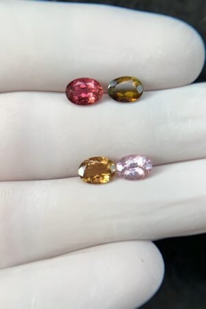 Natural Tourmaline Gemstone Faceted Cut Oval Shape High Quality Loose Gemstones For Jewelry Making 7x5 MM Size 4 Pcs SM24215