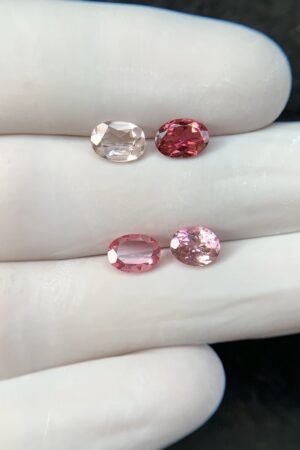 Natural Tourmaline Gemstone Faceted Cut Oval Shape High Quality Loose Gemstones For Jewelry Making 6-7 MM Size 4 Pcs SM24216