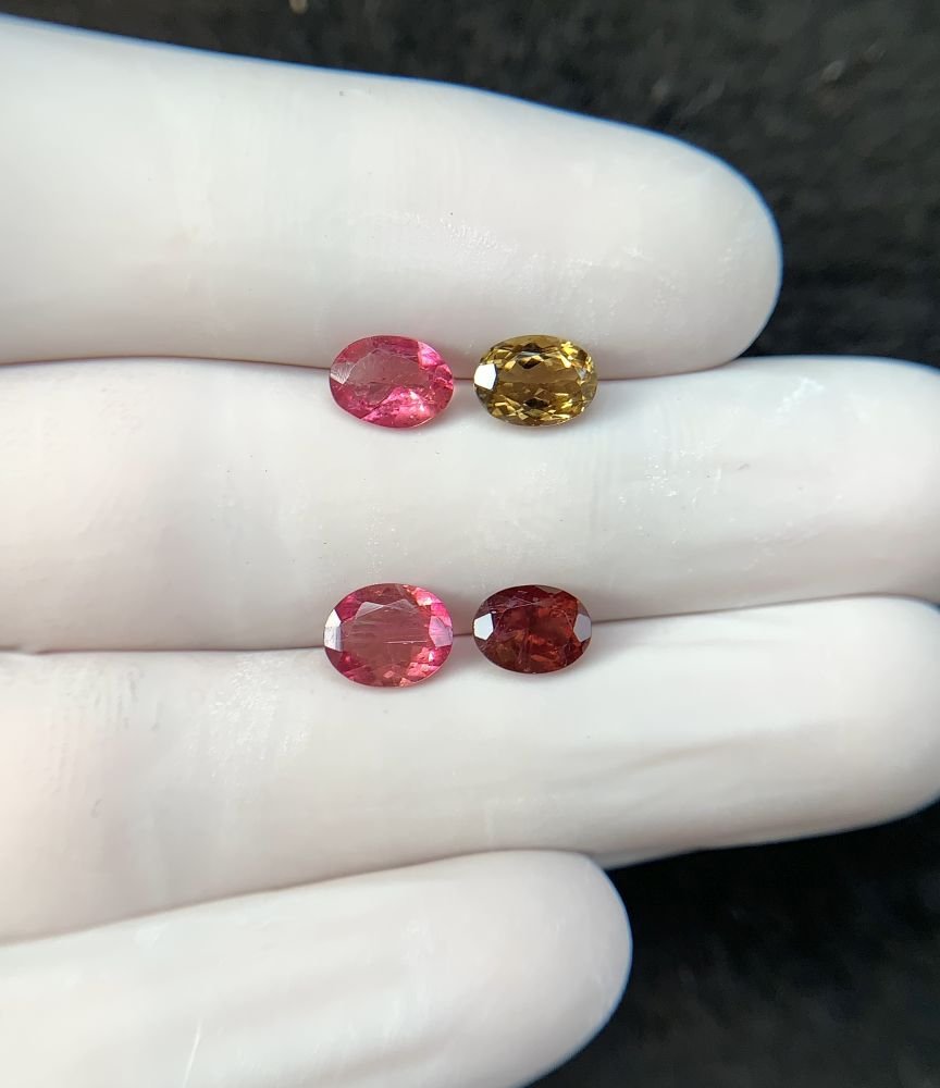 Natural Tourmaline Gemstone Faceted Cut Oval Shape High Quality Loose Gemstones For Jewelry Making 7x5 MM Size 4 Pcs SM24217