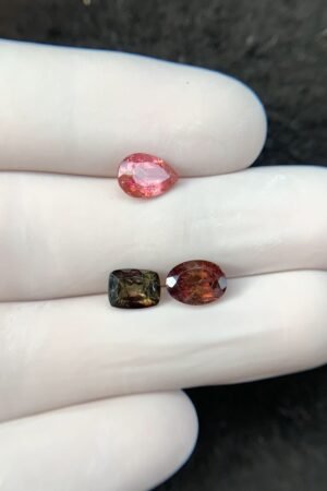 Natural Tourmaline Gemstone Faceted Cut Mix Shape High Quality Loose Gemstones For Jewelry Making 7-8 MM Size 3 Pcs SM24219