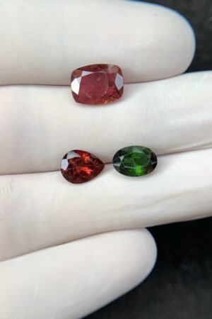 Natural Tourmaline Gemstone Faceted Cut Mix Shape High Quality Loose Gemstones For Jewelry Making 9-10 MM Size 3 Pcs SM24220