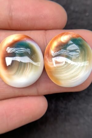 Natural Shiva Eye Gemstone Shiva Eye Smooth Fancy Shape 24x30 MM 2 Pcs High Quality Gemstone Cabochon Wholesale gems  SM24221