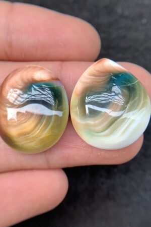 Natural Shiva Eye Gemstone Shiva Eye Smooth Mix Shape 24-25 MM 2 Pcs High Quality Cabochon Gemstone Wholesale gems  SM24223