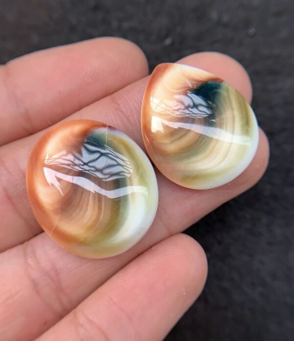 Natural Shiva Eye Gemstone Shiva Eye Smooth Mix Shape 25-26 MM 2 Pcs High Quality Cabochon Gemstone Wholesale gems  SM24224 - Image 2