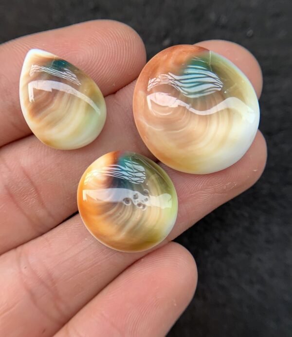 Natural Shiva Eye Gemstone Shiva Eye Smooth Mix Shape 18-30 MM 3 Pcs High Quality Cabochon Gemstone Wholesale gems  SM24225 - Image 2