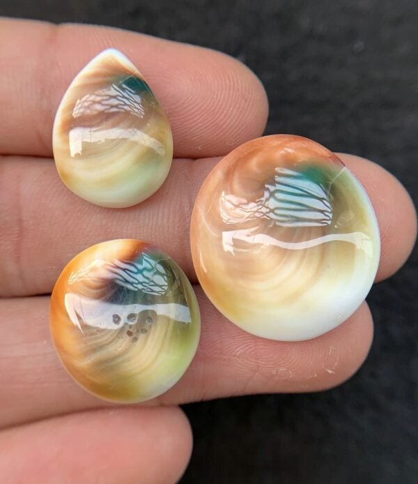 Natural Shiva Eye Gemstone Shiva Eye Smooth Mix Shape 18-30 MM 3 Pcs High Quality Cabochon Gemstone Wholesale gems  SM24225