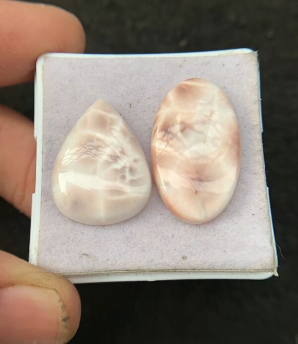 Natural Thomsonite Gemstone Smooth Mix Cabochon High Quality Thomsonite Gemstone Cabs Jewelry Making 22-26  MM Size 2 Pcs SM24235