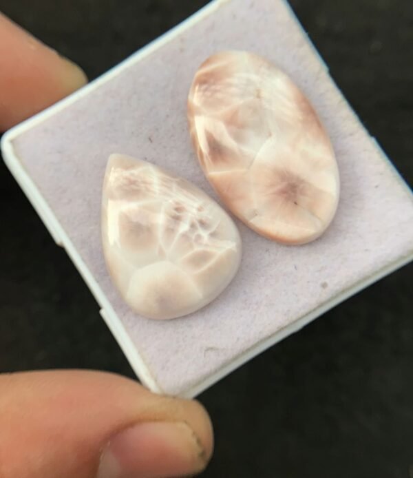 Natural Thomsonite Gemstone Smooth Mix Cabochon High Quality Thomsonite Gemstone Cabs Jewelry Making 22-26  MM Size 2 Pcs SM24235 - Image 3