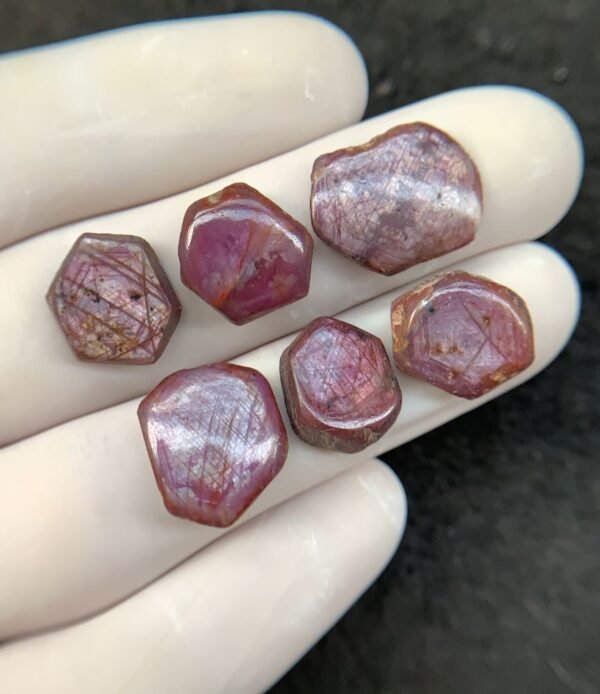 Natural Ruby Gemstone Smooth Fancy Shape High Quality Cabochons Loos Gemstone For Jewelry Making 12-16 MM Size 6 Pcs SM24244 - Image 3