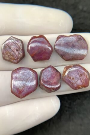 Natural Ruby Gemstone Smooth Fancy Shape High Quality Cabochons Loos Gemstone For Jewelry Making 12-16 MM Size 6 Pcs SM24244