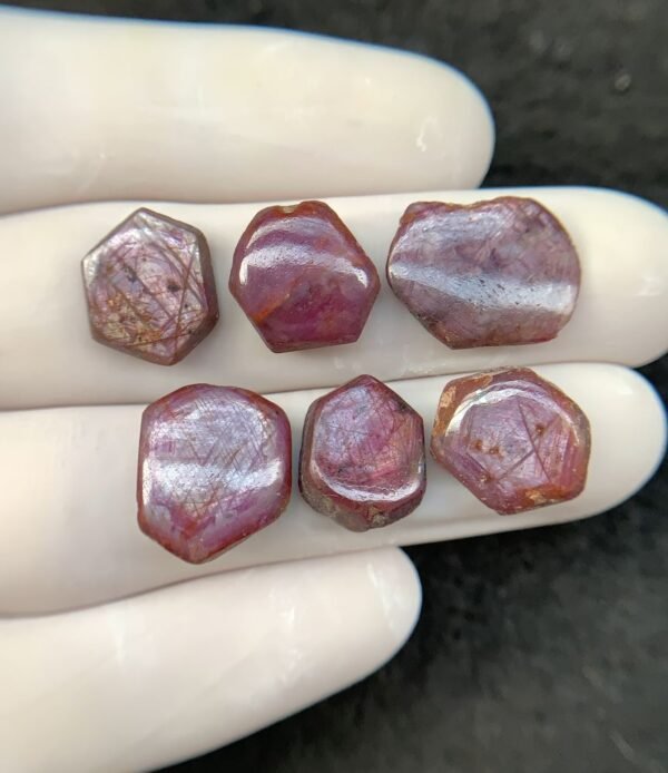 Natural Ruby Gemstone Smooth Fancy Shape High Quality Cabochons Loos Gemstone For Jewelry Making 12-16 MM Size 6 Pcs SM24244