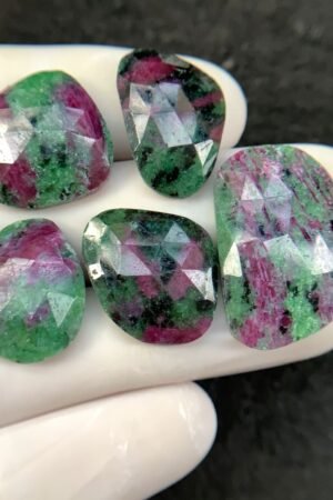 Natural Ruby Zoisite Gemstone Rose Cut Fancy Shape High Quality Loos Gemstone Cabochon For Jewelry Making 18-26 MM Size 5 Pcs SM24246