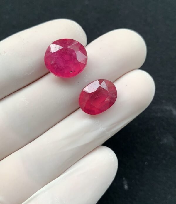 Natural Pink Sapphire Gemstone Faceted Cut Oval Shape High Quality Loose Gemstones For Jewelry Making 12x13 MM Size 2 Pcs SM24331 - Image 2