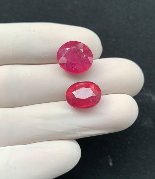 Natural Pink Sapphire Gemstone Faceted Cut Oval Shape High Quality Loose Gemstones For Jewelry Making 12x13 MM Size 2 Pcs SM24331