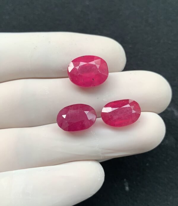 Natural Pink Sapphire Gemstone Faceted Cut Oval Shape High Quality Loose Gemstones For Jewelry Making 13-14 MM Size 3 Pcs SM24333