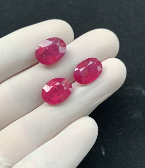 Natural Pink Sapphire Gemstone Faceted Cut Oval Shape High Quality Loose Gemstones For Jewelry Making 13 MM Size 3 Pcs SM24334 - Image 2