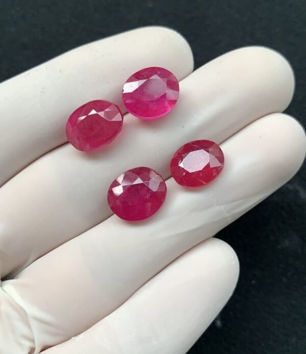 Natural Pink Sapphire Gemstone Faceted Cut Oval Shape High Quality Loose Gemstones For Jewelry Making 10-11 MM Size 4 Pcs SM24335 - Image 2