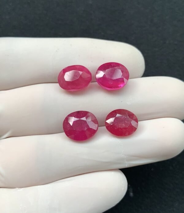 Natural Pink Sapphire Gemstone Faceted Cut Oval Shape High Quality Loose Gemstones For Jewelry Making 10-11 MM Size 4 Pcs SM24335