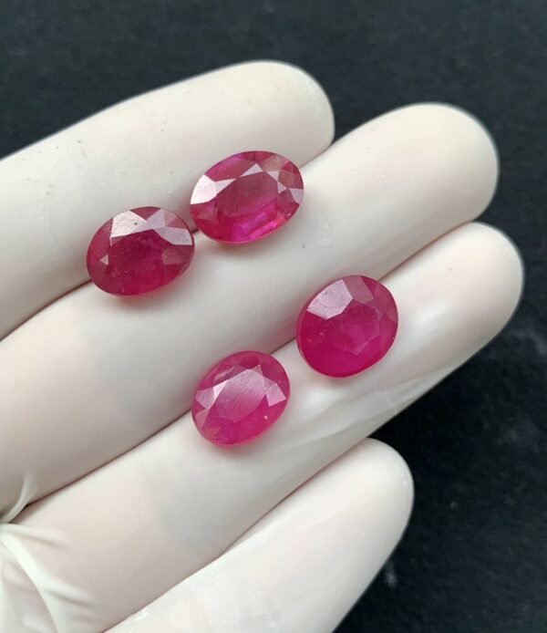 Natural Pink Sapphire Gemstone Faceted Cut Oval Shape High Quality Loose Gemstones For Jewelry Making 11-12 MM Size 4 Pcs SM24336 - Image 2